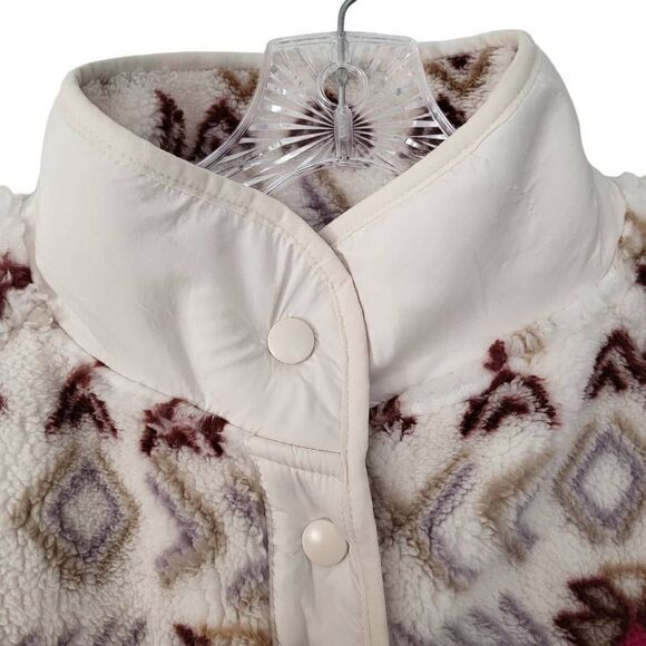 Lou & Grey Fair Isle Cozy Up Sherpa Jacket Size Large - Picture 6 of 14